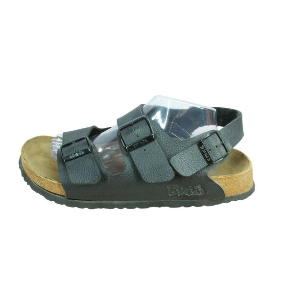 *Birkenstock Milano Black Leather Adjustable Double Buckle Sandals Size 12 Inch. - Picture 1 of 9